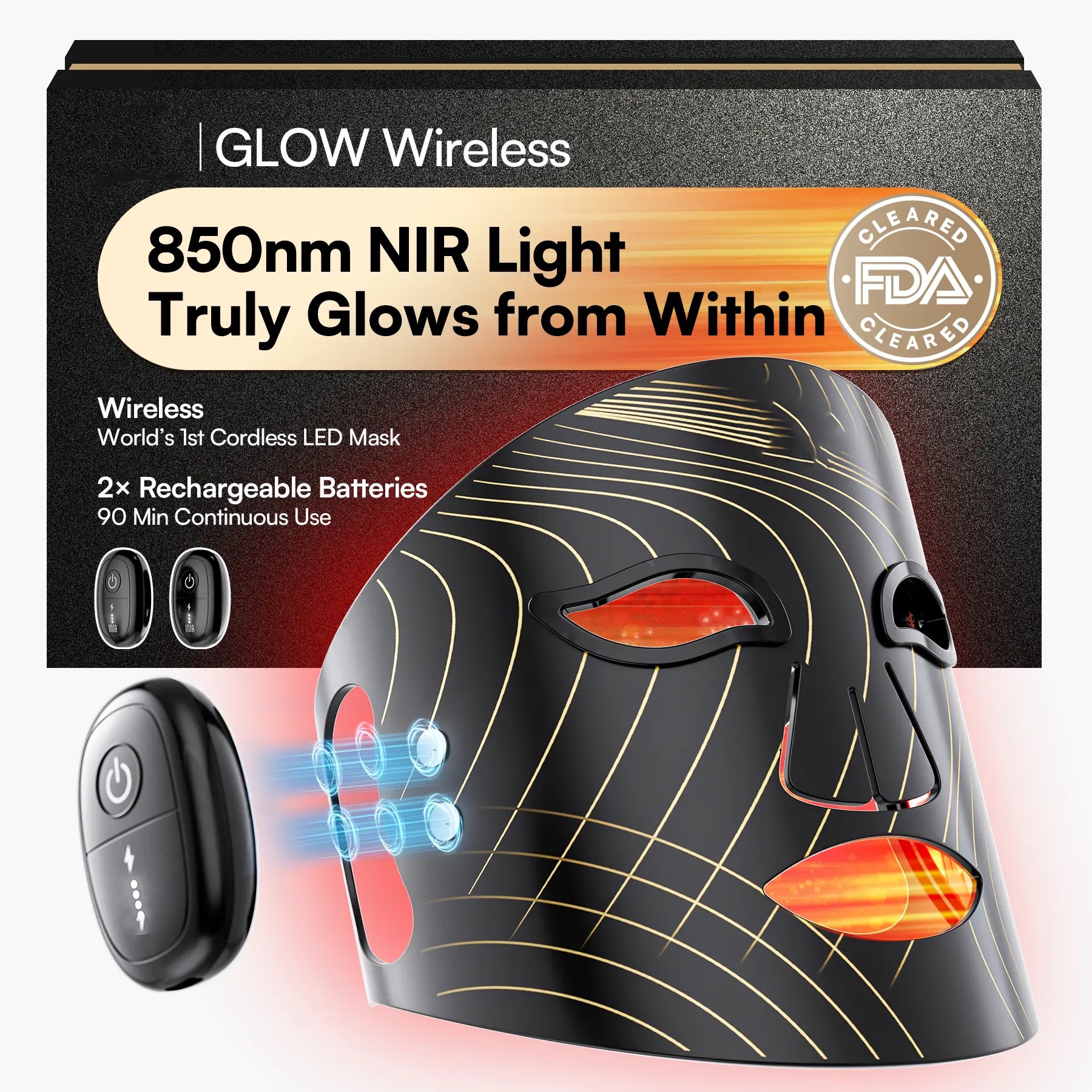 Wireless LED Face Mask-with Red Light Therapy