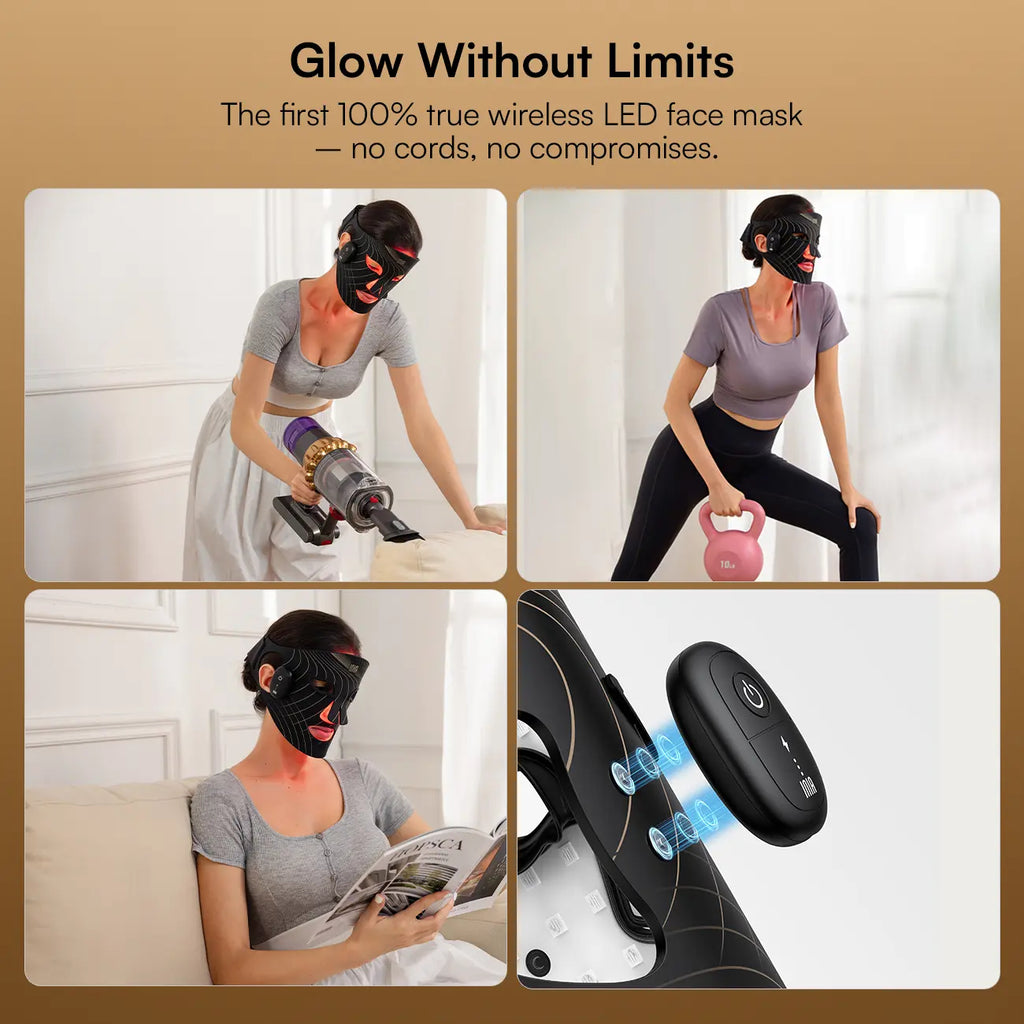 Wireless LED Face Mask-with Red Light Therapy